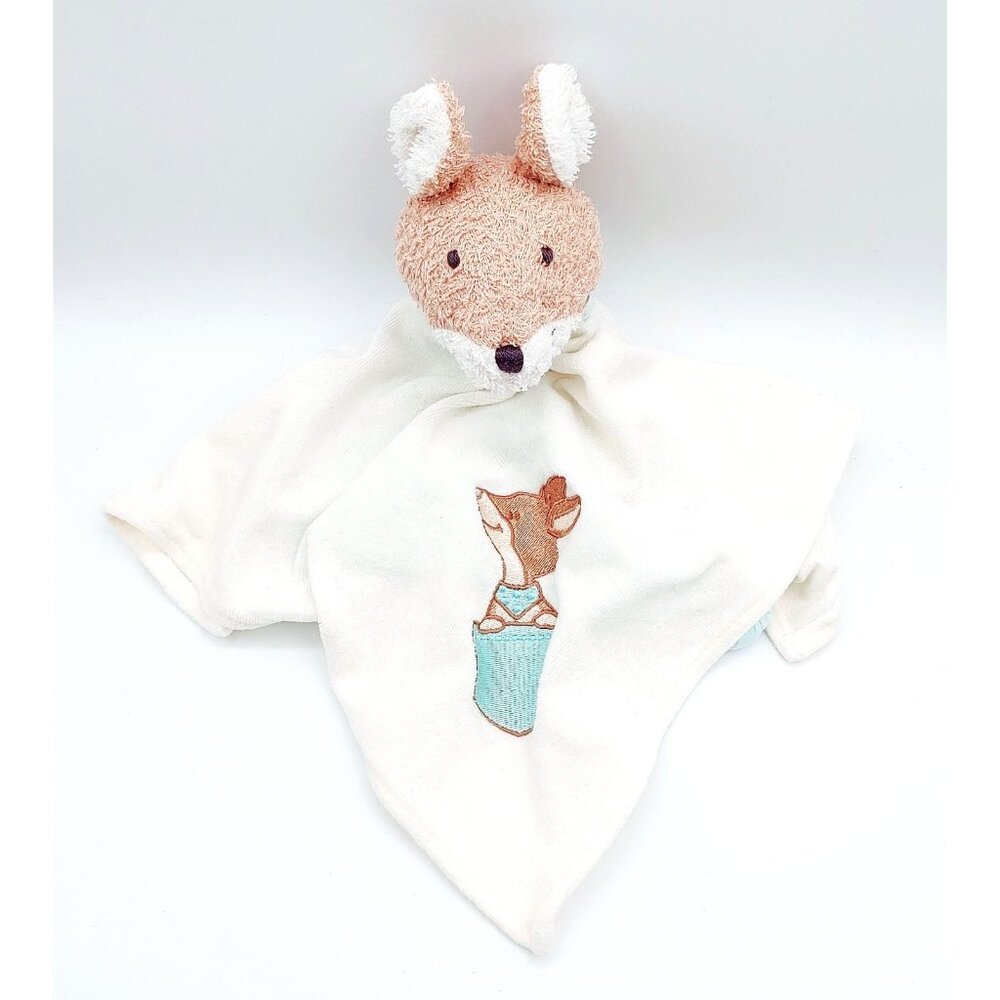 Kathe Kruse Drager Kangaroo w/Embroidered Joey Lovey Security Blanket Knotted